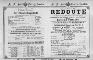 Theaterzettel (Oper und Burgtheater in Wien) 18950209 Seite: 1