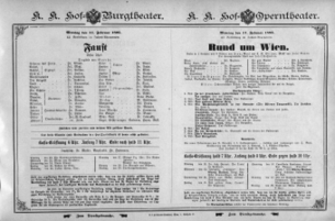 Theaterzettel (Oper und Burgtheater in Wien) 18950211 Seite: 1