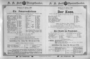 Theaterzettel (Oper und Burgtheater in Wien) 18950212 Seite: 1