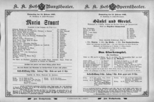 Theaterzettel (Oper und Burgtheater in Wien) 18950214 Seite: 1