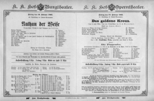 Theaterzettel (Oper und Burgtheater in Wien) 18950215 Seite: 1