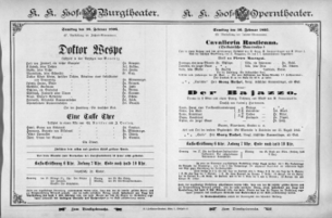 Theaterzettel (Oper und Burgtheater in Wien) 18950216 Seite: 1
