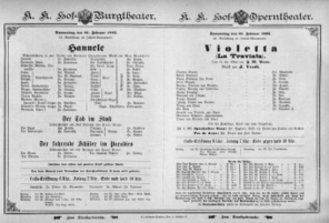 Theaterzettel (Oper und Burgtheater in Wien) 18950221 Seite: 1