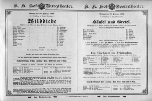 Theaterzettel (Oper und Burgtheater in Wien) 18950225 Seite: 1