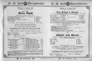 Theaterzettel (Oper und Burgtheater in Wien) 18950227 Seite: 1
