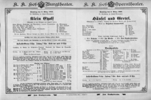 Theaterzettel (Oper und Burgtheater in Wien) 18950302 Seite: 1