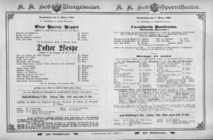 Theaterzettel (Oper und Burgtheater in Wien) 18950307 Seite: 1