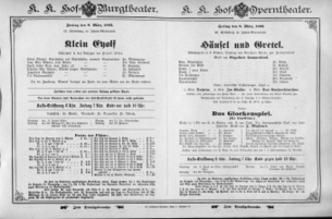 Theaterzettel (Oper und Burgtheater in Wien) 18950308 Seite: 1