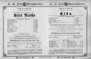 Theaterzettel (Oper und Burgtheater in Wien) 18950312 Seite: 1