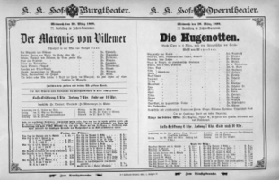 Theaterzettel (Oper und Burgtheater in Wien) 18950320 Seite: 1