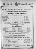 Theaterzettel (Oper und Burgtheater in Wien) 18950408 Seite: 1
