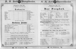Theaterzettel (Oper und Burgtheater in Wien) 18950505 Seite: 1