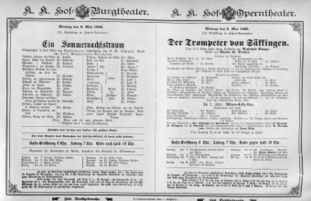 Theaterzettel (Oper und Burgtheater in Wien) 18950506 Seite: 1
