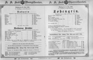 Theaterzettel (Oper und Burgtheater in Wien) 18950512 Seite: 1