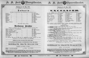 Theaterzettel (Oper und Burgtheater in Wien) 18950518 Seite: 1