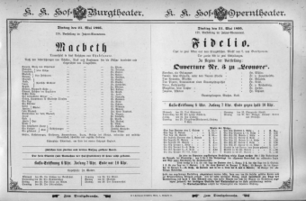 Theaterzettel (Oper und Burgtheater in Wien) 18950521 Seite: 1