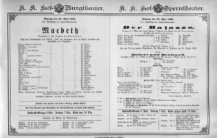 Theaterzettel (Oper und Burgtheater in Wien) 18950527 Seite: 1