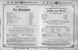 Theaterzettel (Oper und Burgtheater in Wien) 18950603 Seite: 1