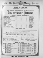 Theaterzettel (Oper und Burgtheater in Wien) 18950605 Seite: 1