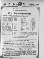 Theaterzettel (Oper und Burgtheater in Wien) 18950619 Seite: 1