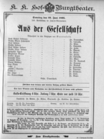 Theaterzettel (Oper und Burgtheater in Wien) 18950622 Seite: 1