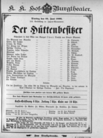 Theaterzettel (Oper und Burgtheater in Wien) 18950625 Seite: 1