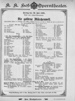 Theaterzettel (Oper und Burgtheater in Wien) 18950726 Seite: 1