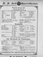 Theaterzettel (Oper und Burgtheater in Wien) 18950729 Seite: 1