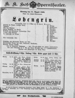 Theaterzettel (Oper und Burgtheater in Wien) 18950811 Seite: 1