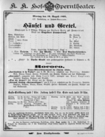 Theaterzettel (Oper und Burgtheater in Wien) 18950819 Seite: 1