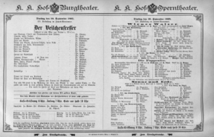 Theaterzettel (Oper und Burgtheater in Wien) 18950910 Seite: 1