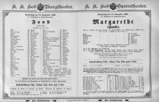 Theaterzettel (Oper und Burgtheater in Wien) 18950912 Seite: 1