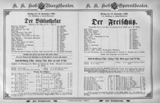 Theaterzettel (Oper und Burgtheater in Wien) 18950913 Seite: 1