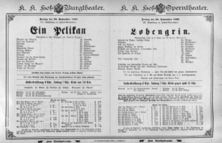 Theaterzettel (Oper und Burgtheater in Wien) 18950920 Seite: 1