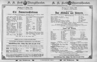Theaterzettel (Oper und Burgtheater in Wien) 18951007 Seite: 1