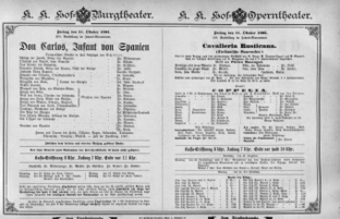 Theaterzettel (Oper und Burgtheater in Wien) 18951011 Seite: 1
