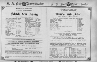 Theaterzettel (Oper und Burgtheater in Wien) 18951019 Seite: 1
