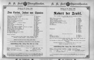 Theaterzettel (Oper und Burgtheater in Wien) 18951022 Seite: 1