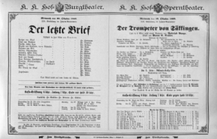 Theaterzettel (Oper und Burgtheater in Wien) 18951023 Seite: 1