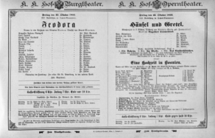 Theaterzettel (Oper und Burgtheater in Wien) 18951025 Seite: 1