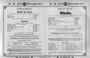 Theaterzettel (Oper und Burgtheater in Wien) 18951026 Seite: 1