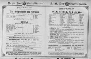 Theaterzettel (Oper und Burgtheater in Wien) 18951029 Seite: 1
