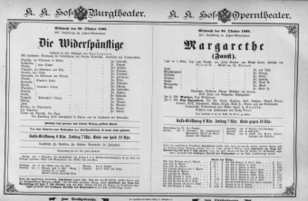 Theaterzettel (Oper und Burgtheater in Wien) 18951030 Seite: 1