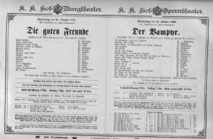 Theaterzettel (Oper und Burgtheater in Wien) 18951031 Seite: 1