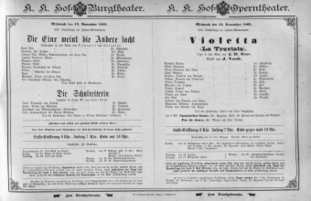 Theaterzettel (Oper und Burgtheater in Wien) 18951113 Seite: 1
