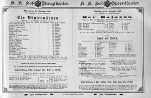 Theaterzettel (Oper und Burgtheater in Wien) 18951120 Seite: 1