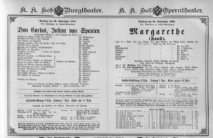 Theaterzettel (Oper und Burgtheater in Wien) 18951126 Seite: 1