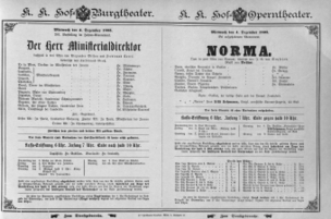 Theaterzettel (Oper und Burgtheater in Wien) 18951204 Seite: 1