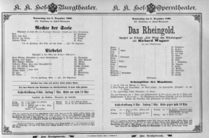 Theaterzettel (Oper und Burgtheater in Wien) 18951205 Seite: 1