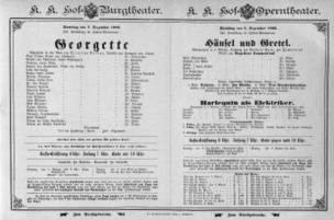 Theaterzettel (Oper und Burgtheater in Wien) 18951207 Seite: 1